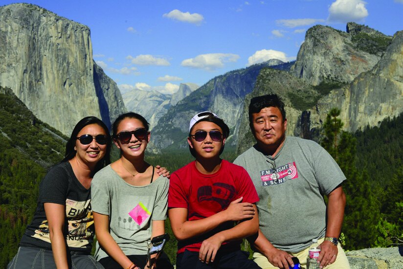 Daniel Kim with his family in Yosemite